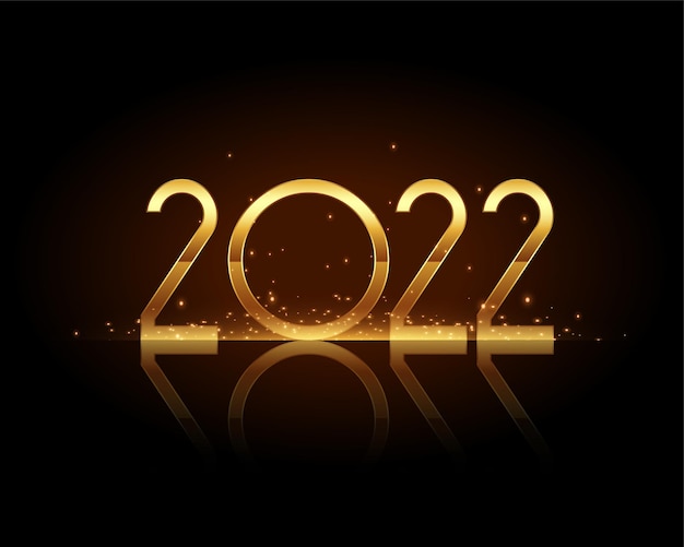 2022 Frohes neues Jahr goldener funkelnder Feiergruß