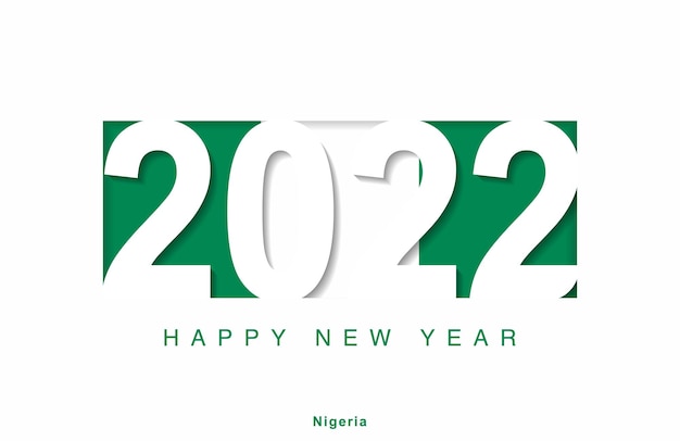 2022 frohes neues jahr in nigeria flag Premium Vektoren
