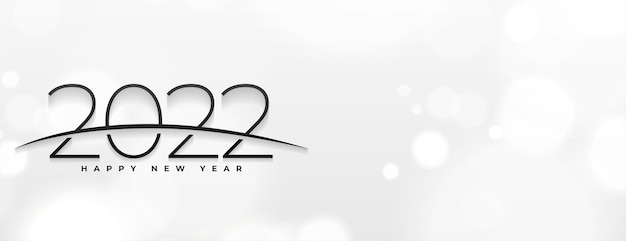 2022 Frohes neues Jahr weißes Bokeh einfaches Bannerdesign