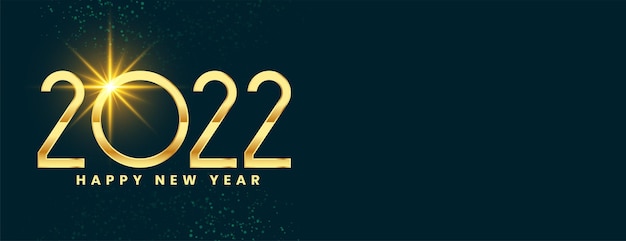 Kostenloser Vektor 2022 goldene feier des neuen jahres funkelndes bannerdesign