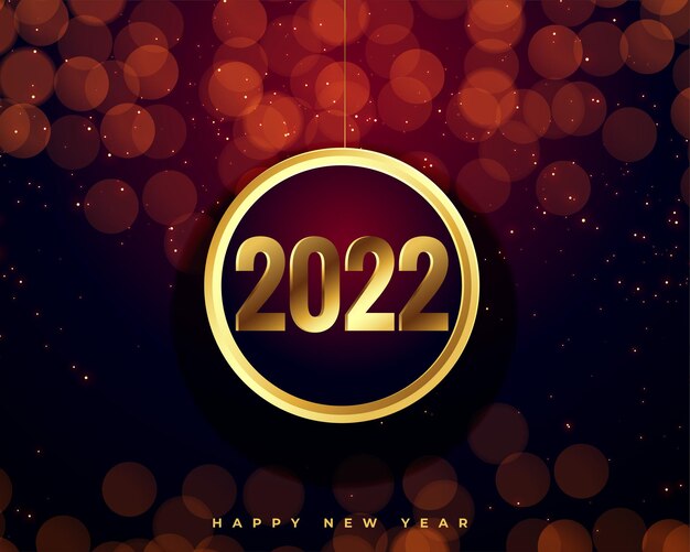 2022 goldenes Text-Bokeh-Banner-Design