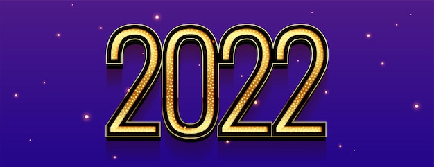 2022 goldenes texteffekt-neujahrsbanner im 3d-stil