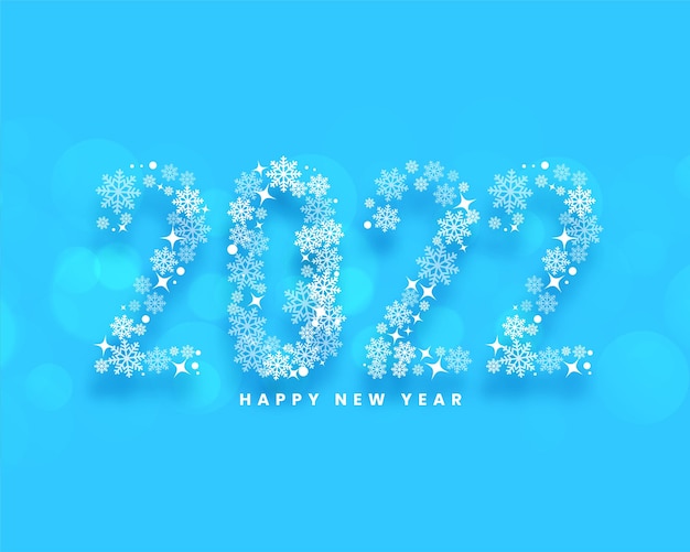2022 Neujahr Schneeflocken Text Stil Kartendesign