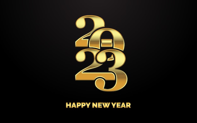 Kostenloser Vektor 2058 design happy new year neujahr 2023 logodesign für broschürendesign kartenbanner weihnachtsdekor 2023 vektorillustration