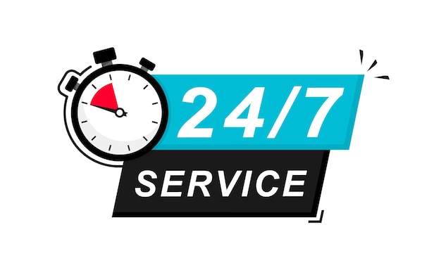 247-service 24 stunden am tag und 7 tage die woche service-symbol