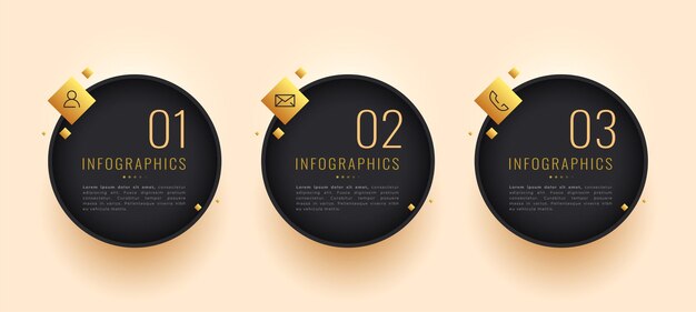 3 einfache schritte oder option für ein infografik-web-daten-premium-banner