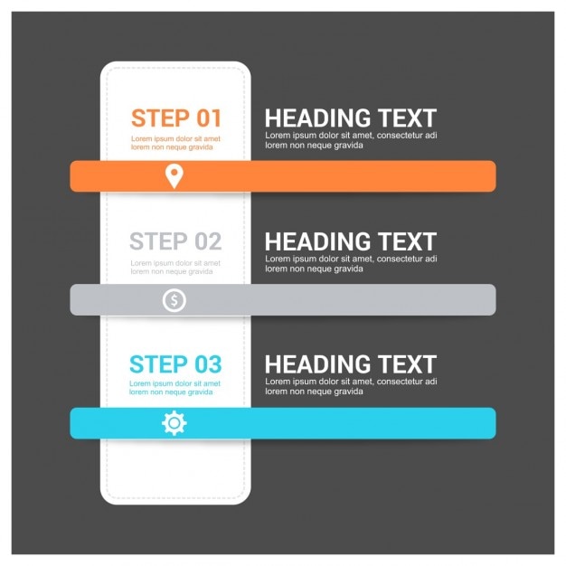 Kostenloser Vektor 3 schritte symbol banner infografik-vorlage