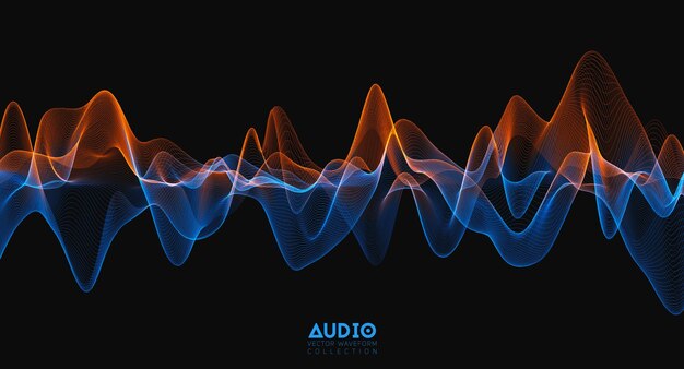 3D-Audio-Schallwelle Bunte Musikpulsoszillation Glühendes Impulsmuster