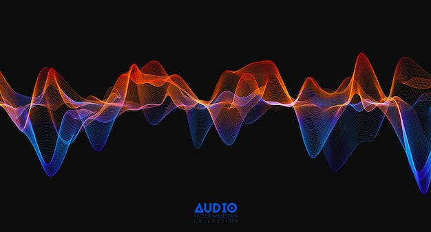 3D-Audio-Schallwelle Bunte Musikpulsoszillation Glühendes Impulsmuster