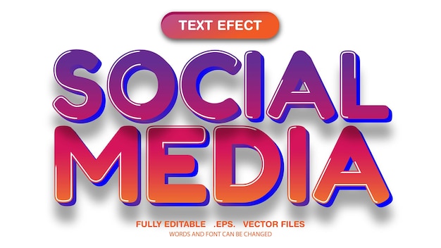 3d-bearbeitbarer texteffekt und schriftstilvorlage, social-media-thema Premium Vektoren