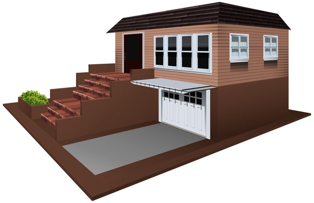 3D-Design für Haus mit Garage