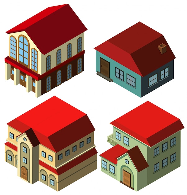 3D-Design für verschiedene Arten von Häusern
