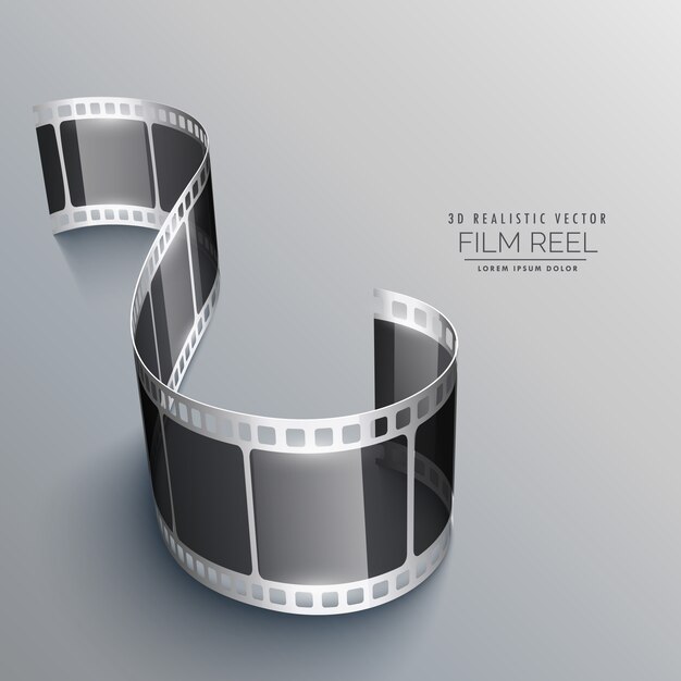 3D-Filmstreifen auf grauem Hintergrund-Design