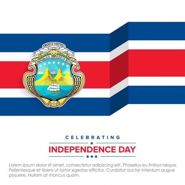 Kostenloser Vektor 3d flagge feiern costa rica-unabhängigkeitstag