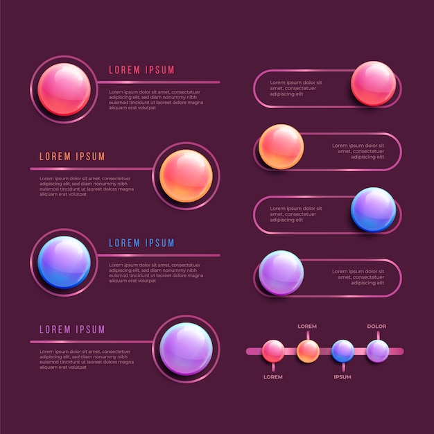 Kostenloser Vektor 3d glänzende infografik