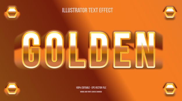 Kostenloser Vektor 3d goldener texteffekt