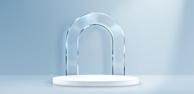 3D-Luxus-Glaskreis-Podium-Anzeige für das Produkt