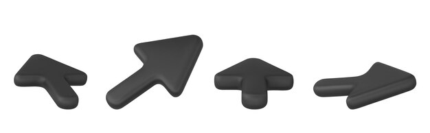 3D-Maus-Cursor isoliert auf weißem Hintergrund gesetzt