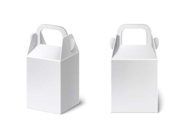 3D-Papier-Geschenk-Box-Mockup Weißes Mittagessen-Paket