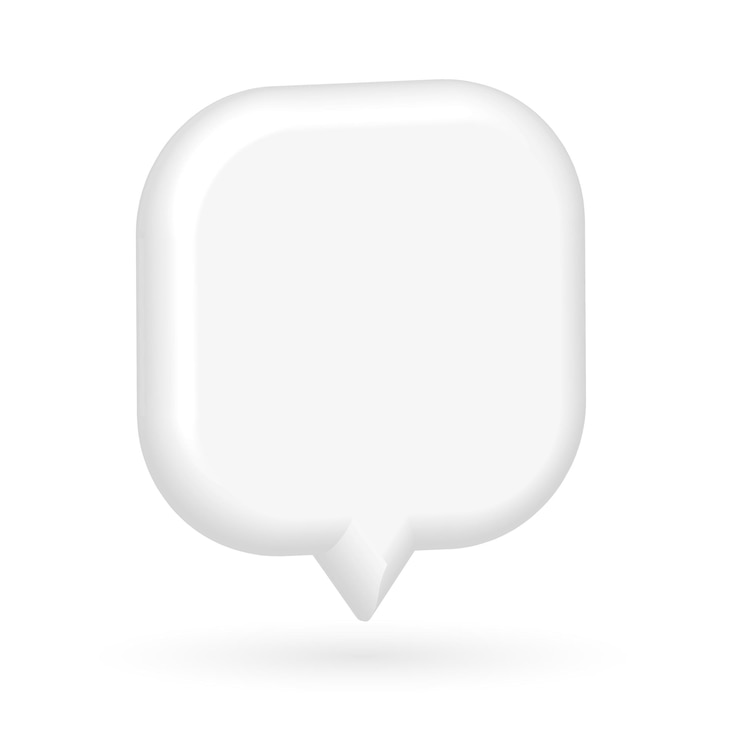 Kostenlose Vektor 3d-stil-web-chat-box-zeichen-vorlage für kommentare oder feedback