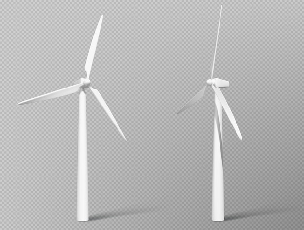 3D-Windkraftgenerator-Turbinensymbol im Vektor