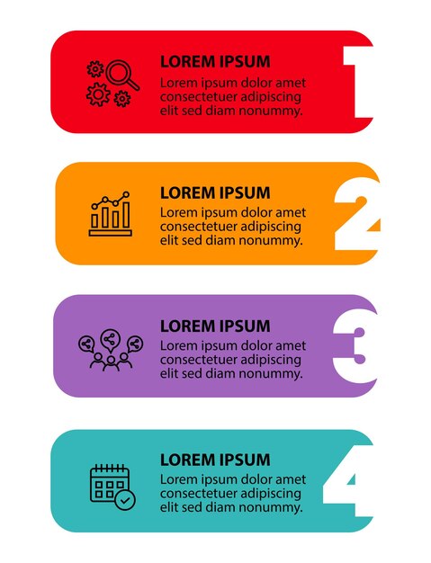 4-Schritte-Infographik-Flowchart-Design-Vorlage