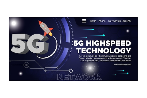 Kostenloser Vektor 5g landing page