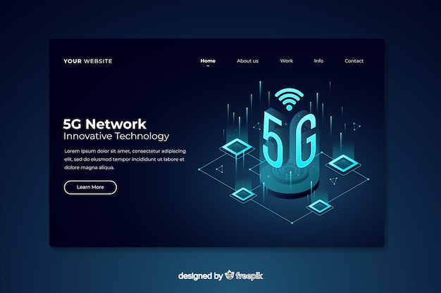 5g Netzwerk isometrische Landingpage