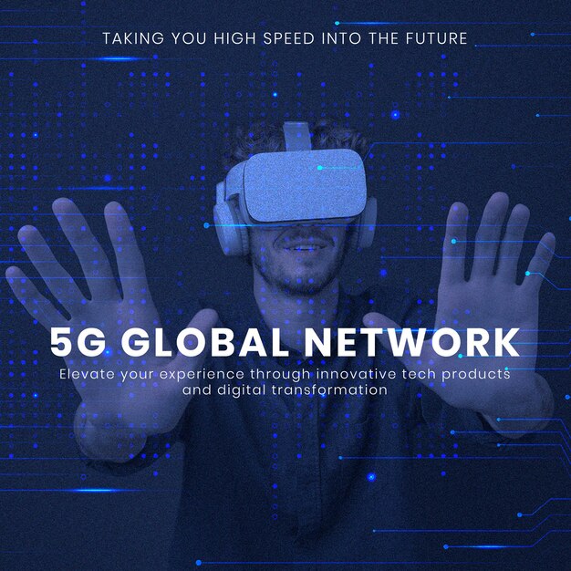 5G-Netzwerktechnologie Vorlage Computer Business Social Media Post media