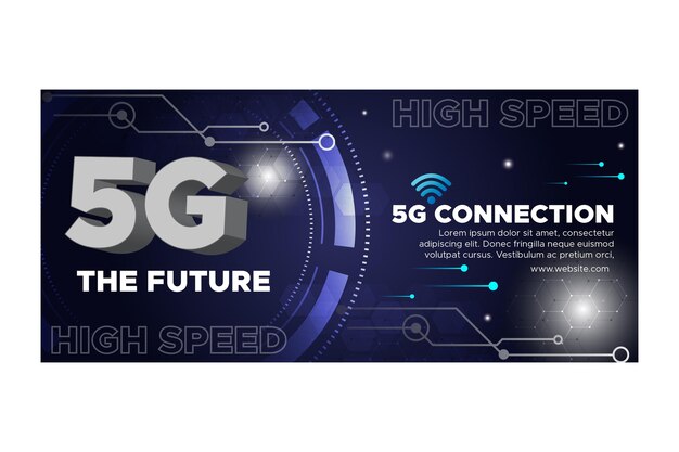 Kostenloser Vektor 5g technologie banner