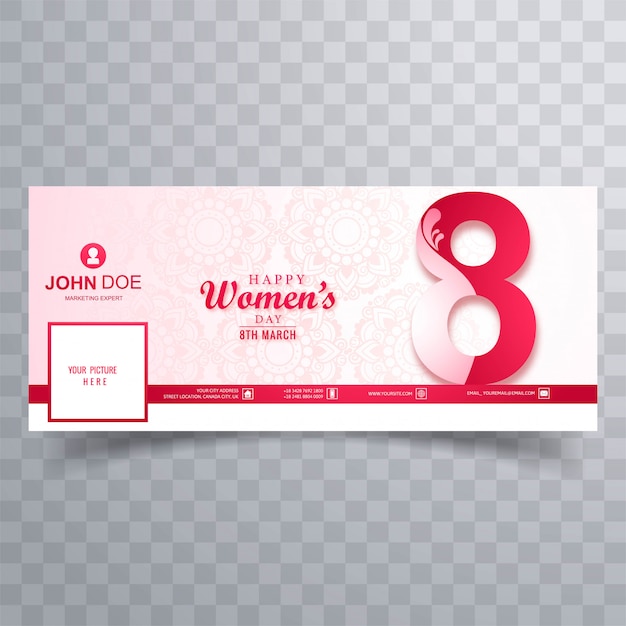 Kostenloser Vektor 8. märz international happy women day facebook cover