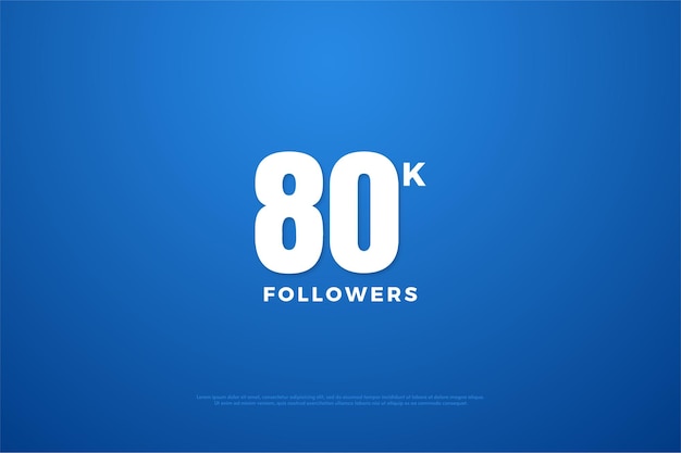 80.000 follower mit klassischer numerischer schrift