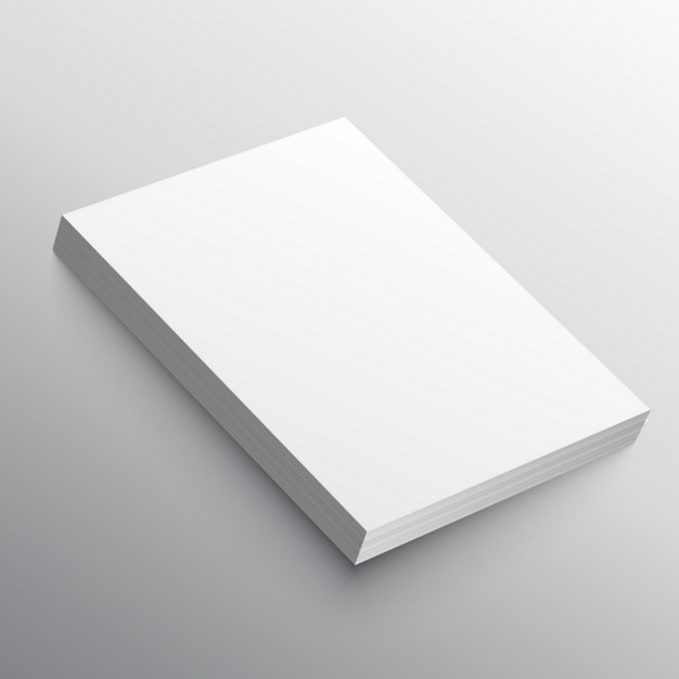 Kostenlose Vektor a4 papierstapel mockup in 3d-stil