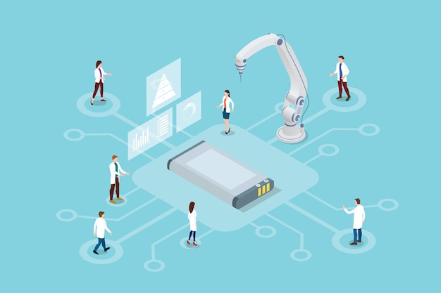 Kostenloser Vektor abbildung der batterieforschungstechnologie