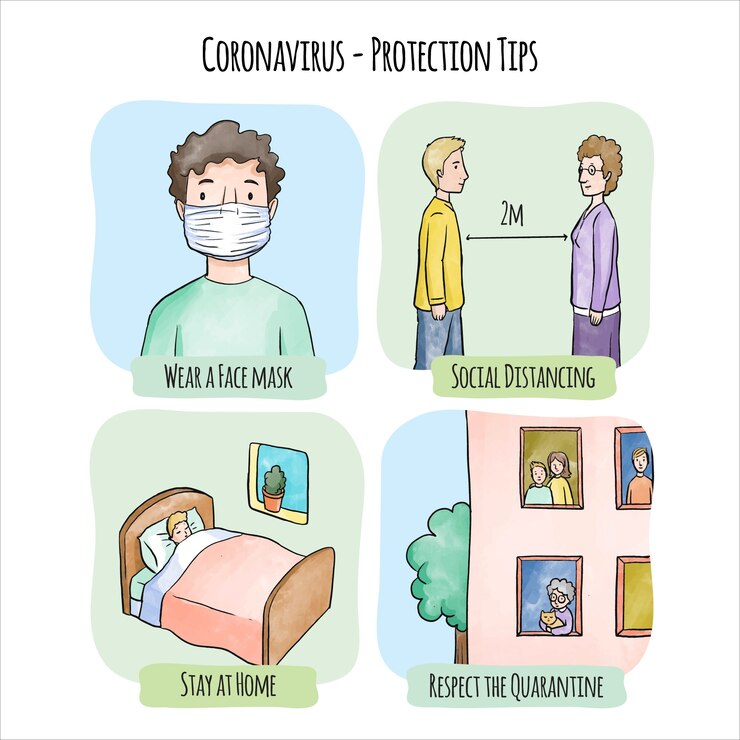 Kostenlose Vektor abbildung der coronavirus-schutztipps
