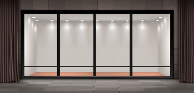 Abbildung der Schaufenster, Glasvitrine für Präsentationen und Museumsausstellung