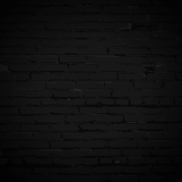 Kostenloser Vektor abbildung der schwarzen backsteinmauer in der nacht grunge leere mauerwerk-fassadentextur
