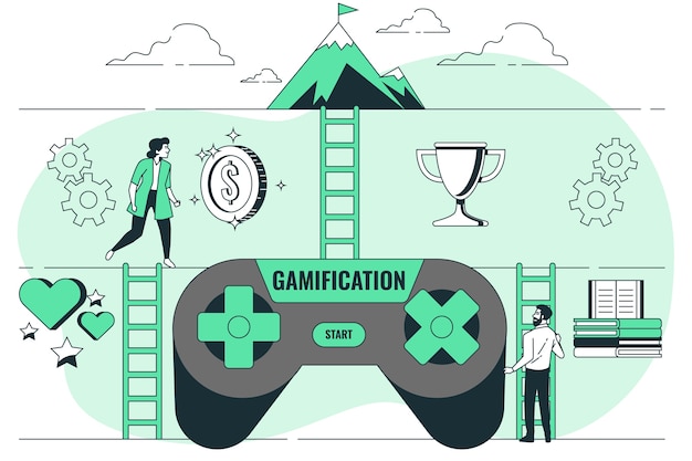 Kostenloser Vektor abbildung des gamification-konzepts