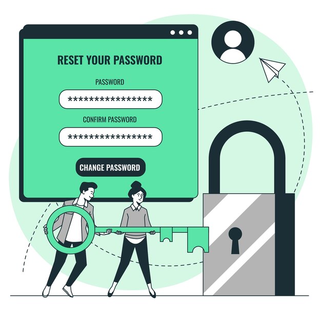 Kostenloser Vektor abbildung des passwortkonzepts zurücksetzen