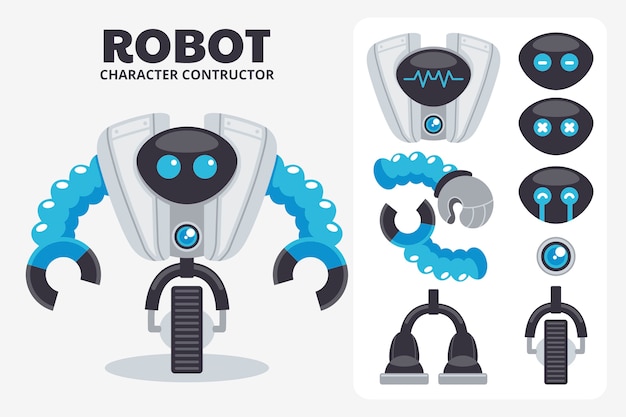 Kostenloser Vektor abbildung des roboterzeichenkonstrukteurs