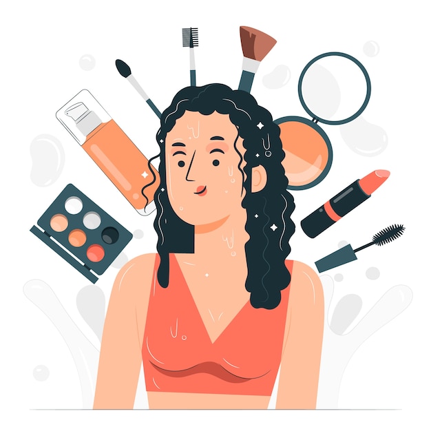 Abbildung des wasserdichten Make-up-Konzepts