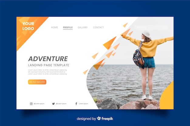 Abenteuerreise-Landingpage mit Bild