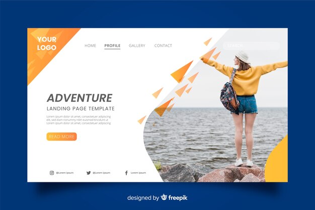 Abenteuerreise-Landingpage mit Bild