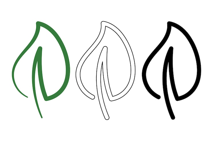 Kostenlose Vektor abstract flachblatt-glyph-umriss.