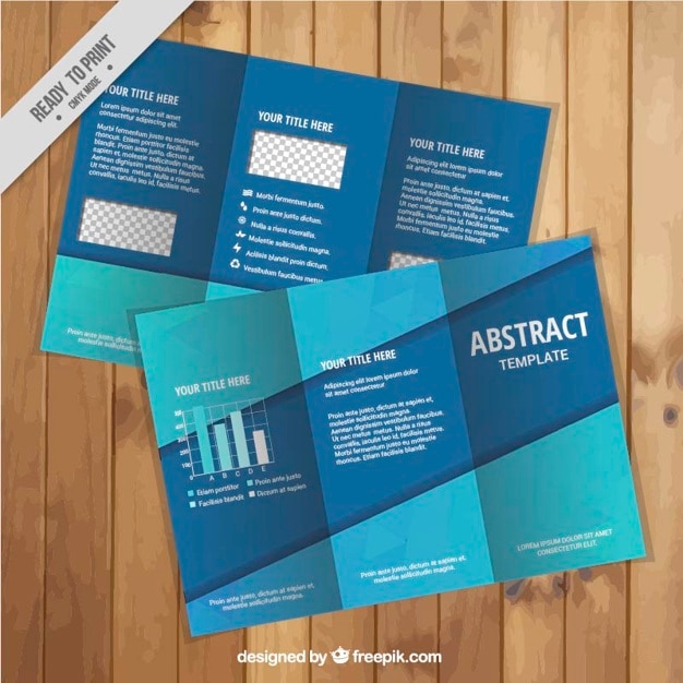 Kostenloser Vektor abstrakt blau business trifold