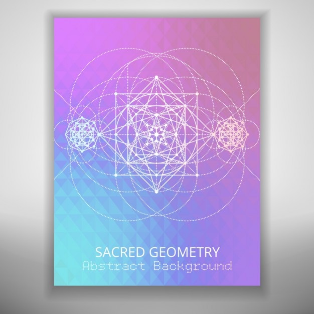 Abstrakt broschüre vorlage mit der heiligen geometrie zeichnung
