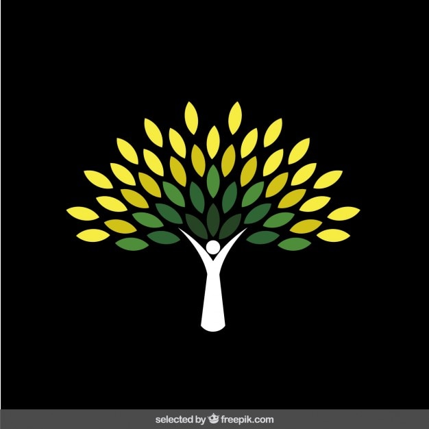 Kostenlose Vektor abstrakt grünen baum-logo
