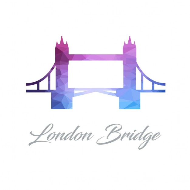 Kostenloser Vektor abstrakt monument logo für die london bridge aus dreiecken