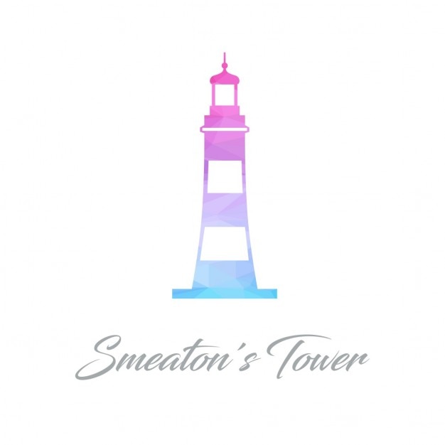 Abstrakt monument logo für die smeatons tower aus dreiecken