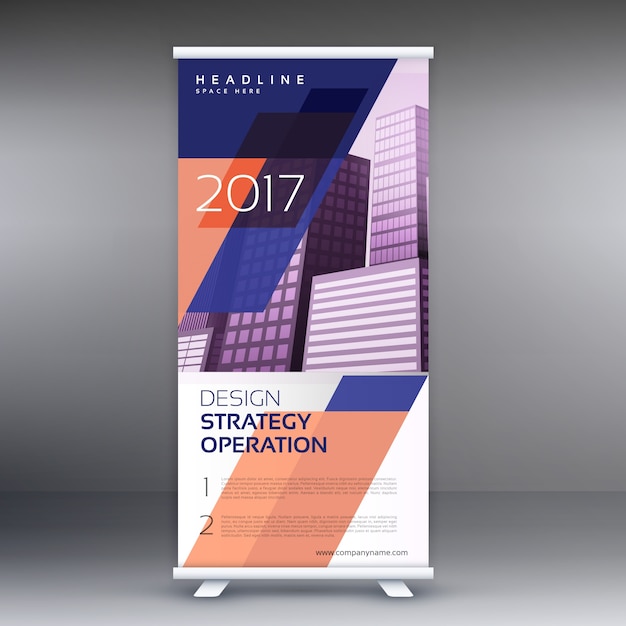 Kostenloser Vektor abstrakt roll-up-banner oder standee vektor-design